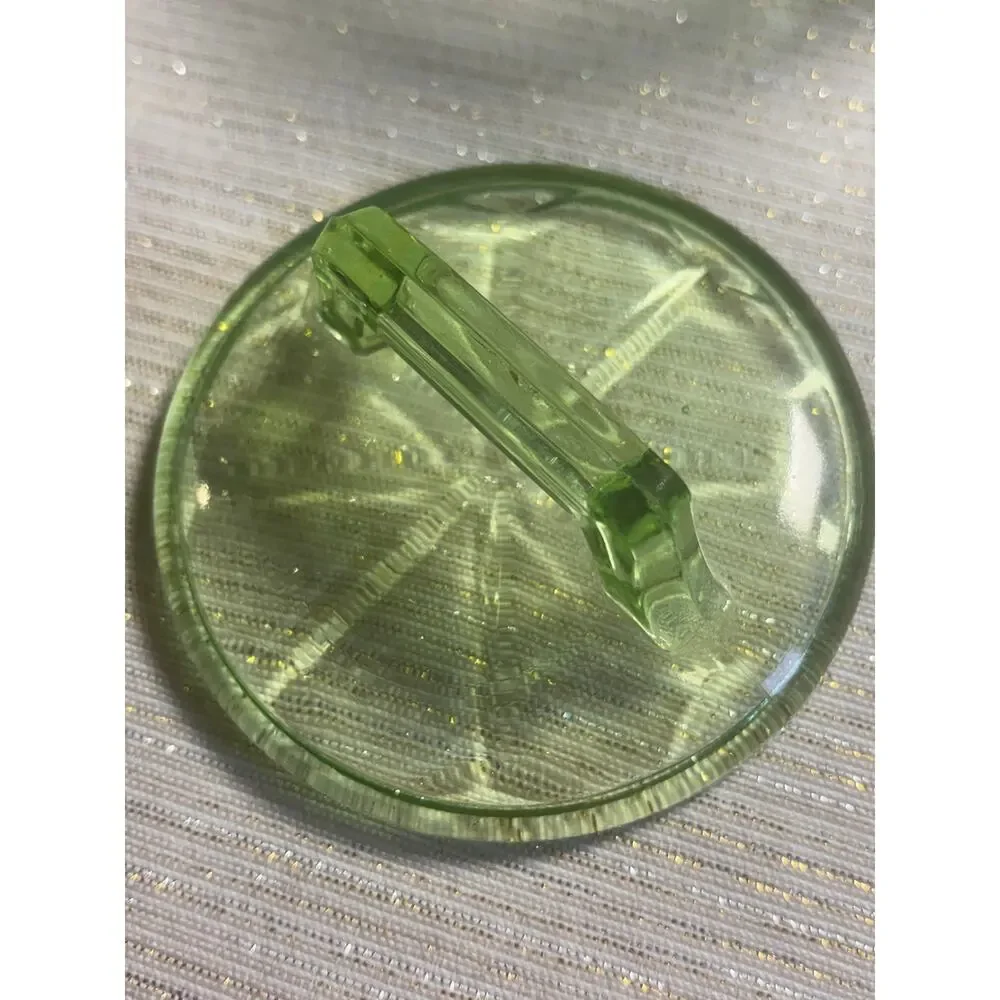 Vintage 1930s Green Depression Glass Creamer With Lid Anchor Hocking Colonial!